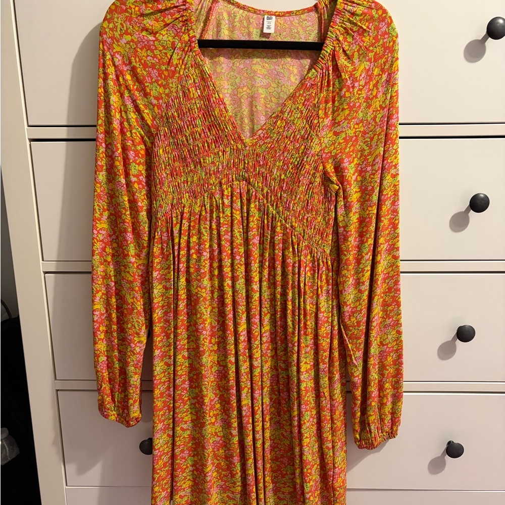 BP Floral Patterned Long Sleeve Dress